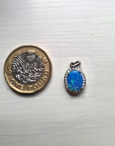 Silver 925 manmade opal