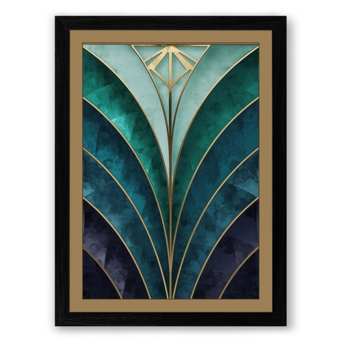 Emerald deco shell art - deco,
