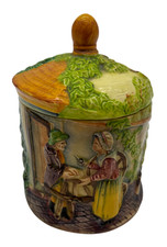 Marutomoware Japan Cottageware Sugar Bowl Jam Pot Vintage Handpainted - C92 O945