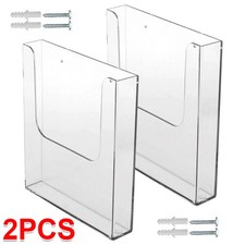 Clear Acrylic A4 Document Holder Office File Organiser Wall Mounted Rack Paper