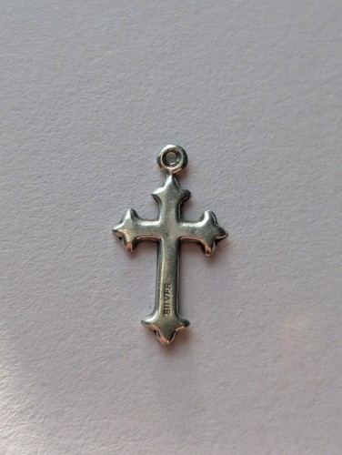 Vintage 1970s silver - silver, cross