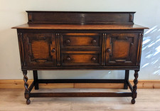 Antique sideboard with barley - antique,