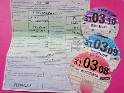 Car tax discs 2008 - 3,