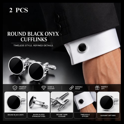 Round black onyx - round, stone