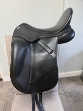 Bates Adjustable Isabell Werth Dressage Saddle Black 17"