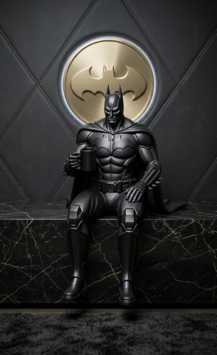 Coffee drinking batman - coffee, shelf