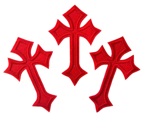 Red cross patch embroidered - 3x,