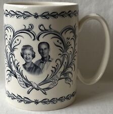 Wedgwood Earthenware One Pint Mug, H.M. The Queen Golden Wedding Anniversary.