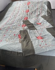 Double embroidered cotton bed - embroidered,