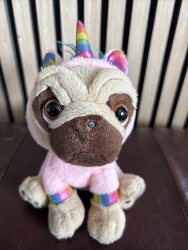 Pugsley pug dog unicorn plush - pug,