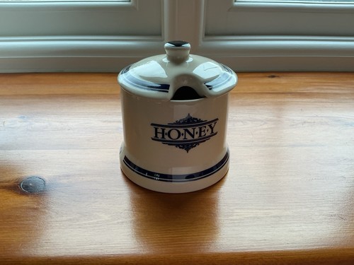 Blue cream honey pot - honey,
