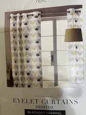 Curtains, 66” Wide X 90” Drop, Eyelet, Blackout, Thermal, Next, New, Tulip