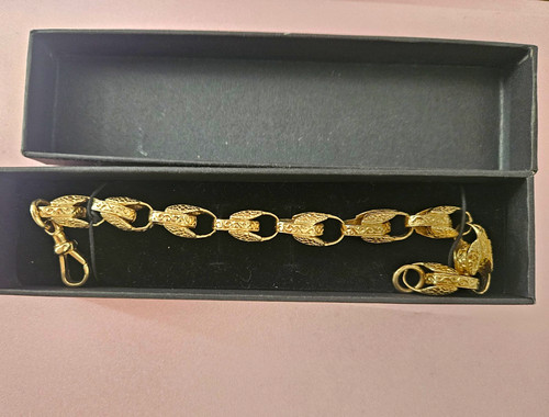 9ct gold tulip bracelet - gold, 8.5"