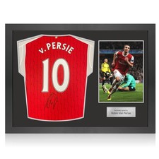 Robin Van Persie Signed Arsenal 2023-24 Football Shirt. Icon Frame