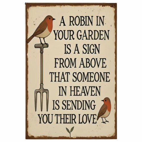 Robin your garden a sign - in,