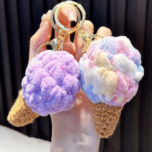 Knitted plush toy keychain - knitted,