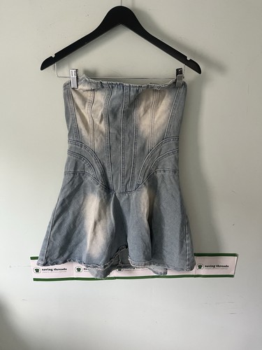 Funky strapless mini denim - strapless,