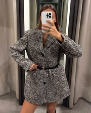 Zara Wool Tweed Blazer Coat
