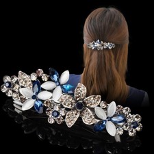 Women Large Flowers Crystal