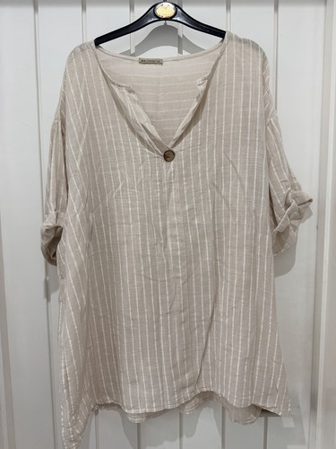 Italian linen feel striped - linen,