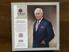 Wentworth Portrait Of King Charles III 250 Piece Wooden Jigsaw Puzzle - Complete
