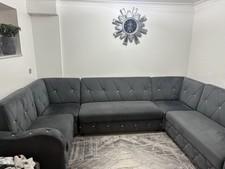 Extra Large 8 Seater Sectional Modular U-Shape Corner Sofa Dark Grey 18