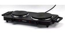 Cookworks 2500W Black Table Top Double Hotplate Hob Customer Return
