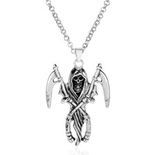Grim Reaper Angel Of Death Skull Scythe Necklace Halloween Spooky Season