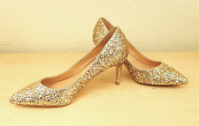 Badgley Mischka Size UK 3.5 EU 36 USA 5½ Gold Glitter Sparkly Stiletto Heel Shoe