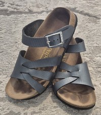 BIRKENSTOCK Papillio Grey Metalic slides, 37/UK4