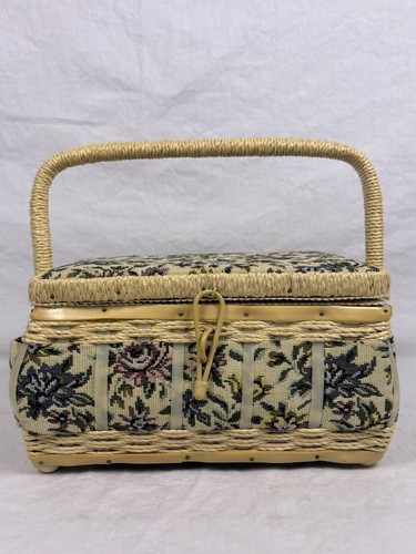 Vintage woven sewing - vintage, basket