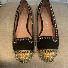 VINTAGE JEFFREY CAMPBELL CALIFORNIA ICONIC SUEDE STUDDED SPIKED PUMPS SHOES SZ6 