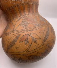 GOURD Hand Carved Foliage Ornament Leafs Folk Art Deco DESIGN Water Lily Peace