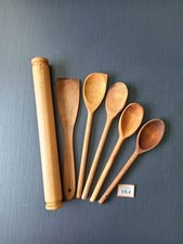 Vintage Wooden Spoons Rolling Pin Stirers Old Rustic Kitchen Display ? T164 S
