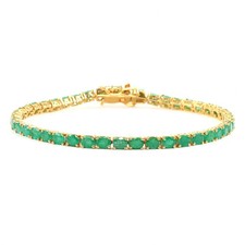 Emerald Tennis Bracelet – 925 Sterling Silver Gold Plated