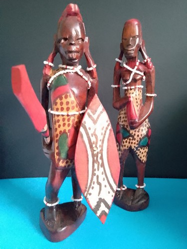 Pair african wooden hand - pair,