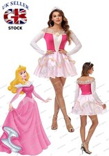 Princess Aurora  Sleeping Beauty  Costume Dress Halloween Suit UK Women