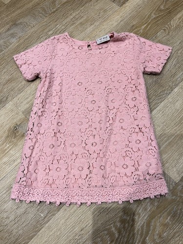 Girls pink floral lace line - pink, a