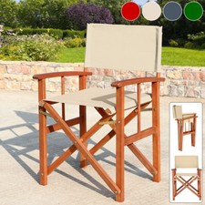 CASARIA® Cannes Wooden Folding Directors Chair Hardwood Fabric Colour Choice