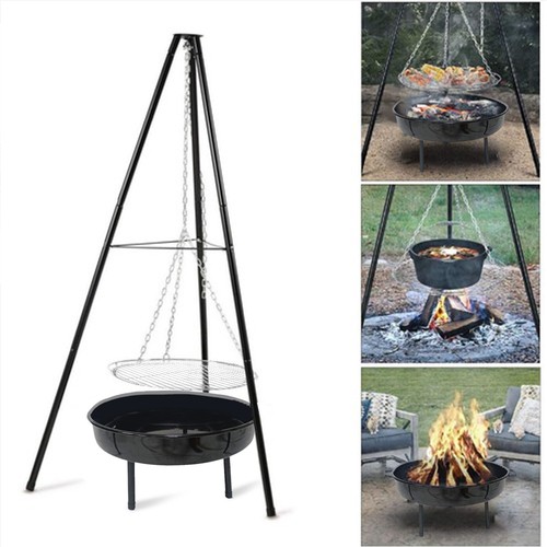 Adjustable tripod fire pit - fire,