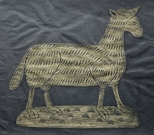 Vintage Brass Rubbing Sheep on