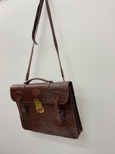 MULBERRY Briefcase Leather Brown Made in England Embossed 2-Way from Japan