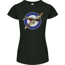 Spitfire MOD RAF WWII Fighter Plane British Womens Petite Cut T-Shirt