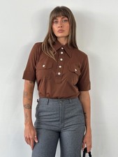 Italian Vintage 1970s Dagger Collar Polo Shirt - M
