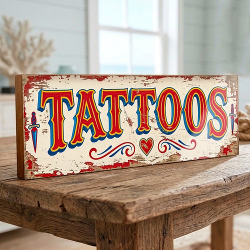 Tattoos large 40cm wood - large,