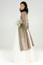 Cocoa bridal mohair shawl cape