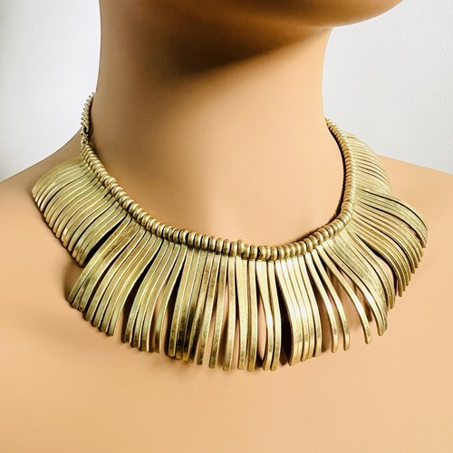 Stunning gold choker bib - gold,