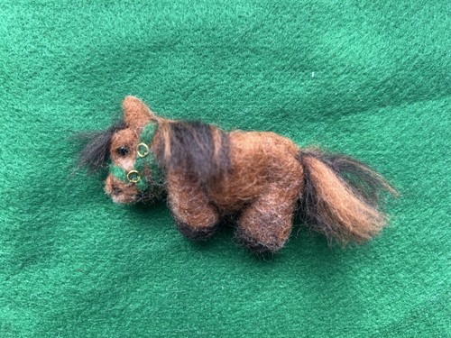 Needle felted pony brooch - felted,