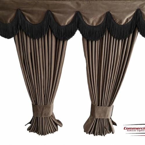 Light brown truck curtains - light,