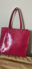 Ted Baker Croc Style LARGE Icon Tote Shopper Bag - Mid Pink